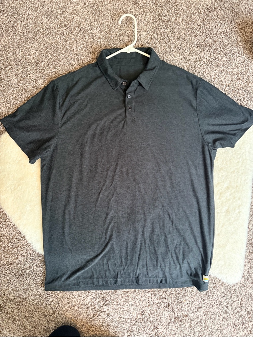 Vuori Black Men's Short Sleeve Polo
